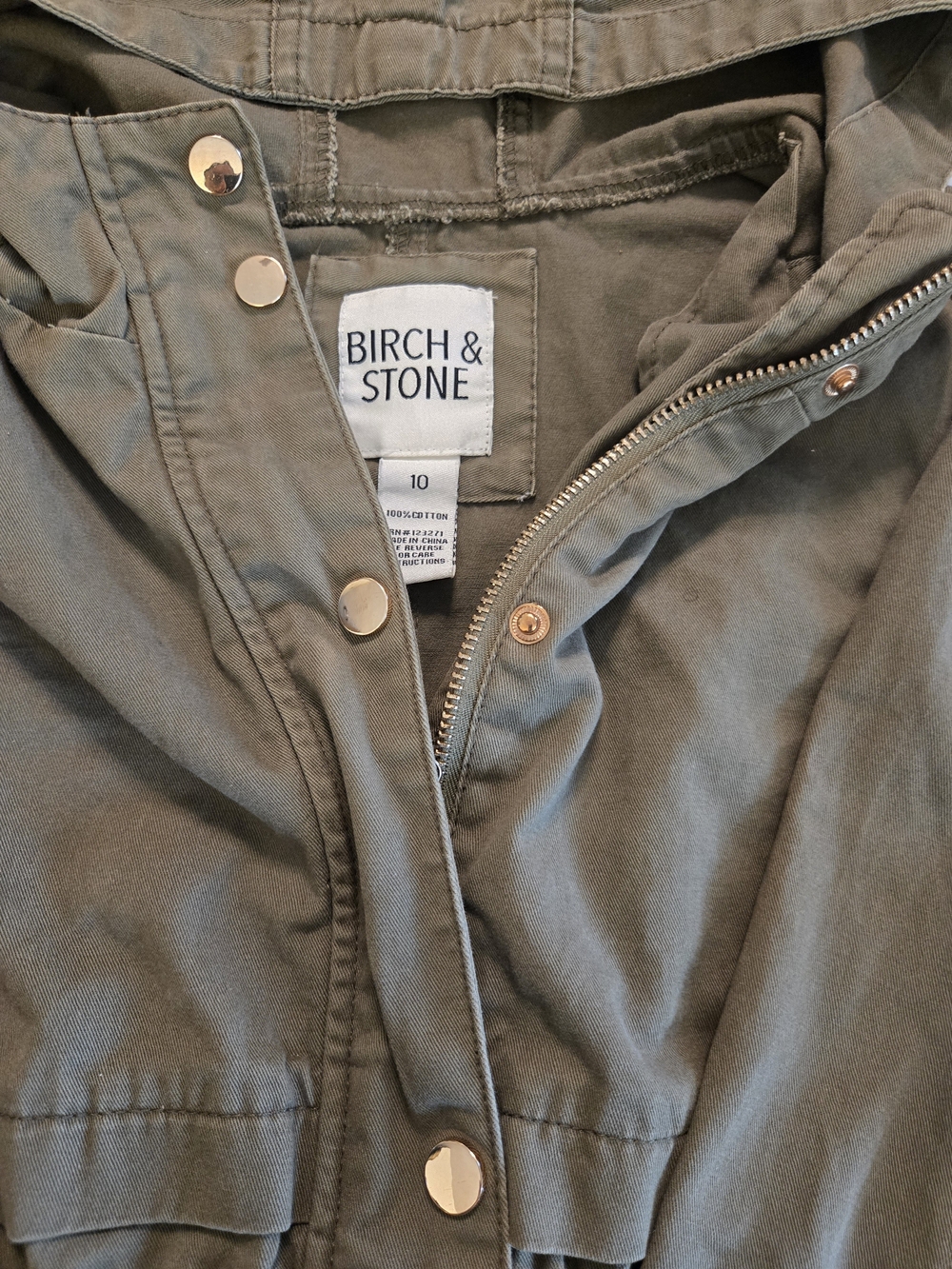 Kids Birch &Stone Olive Green Cotton Jacket